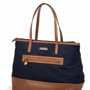 Michael Kors Navy Blue Nylon Tote • Lightweight Travel & Everyday Luxury